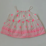 Bonpoint White And Neon Pink Summer Top: 4 Years