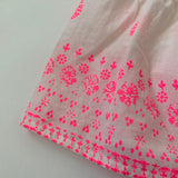 Bonpoint White And Neon Pink Summer Top: 4 Years