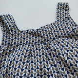 Bonpoint Blue And Taupe Geometric Pattern Top: 3 Years