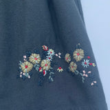 Bonpoint Dark Grey Wool Mix Dress With Folk Embroidery: 4 Years