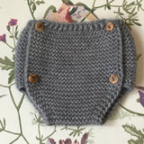 Tocoto Vintage Grey Knitted Bloomers: 1-3 Months