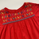 Roller Rabbit Red Cotton Peasant Dress With Embroidery: 8 Years