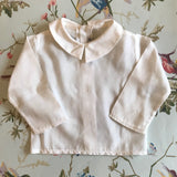 Normandie White Cotton Blouse With Collar: 6 Months
